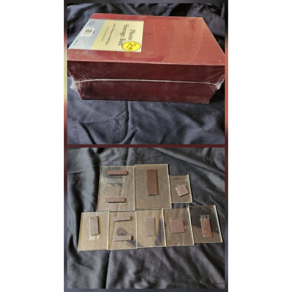 VTG 1999 Pioneer 11"x8"x5"(Approx. Box Sz) Photo VHS Storage Box + Magnet Frames